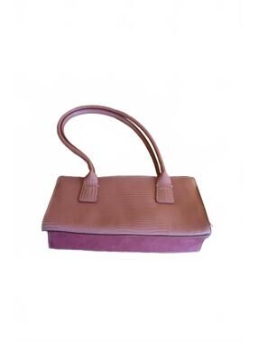 READ Y2k Tommy Hilfiger Pink Textured Handbag with Green Interior Faux leather